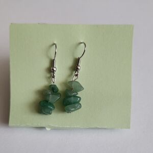 Green Stone Dangle Earrings